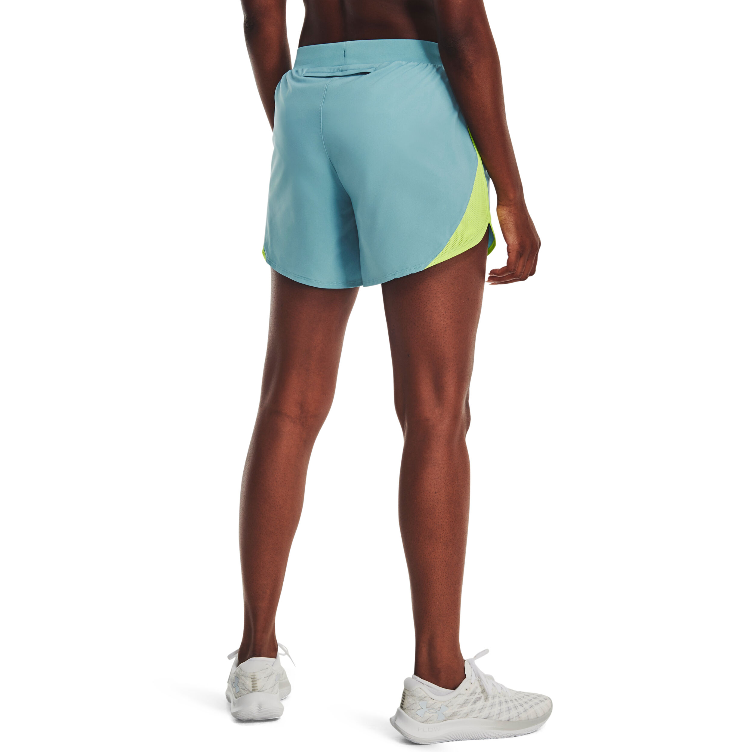 Under Armour Fly By Elite 5in Shorts Femmes - Bleu Clair , Jaunes Fluo