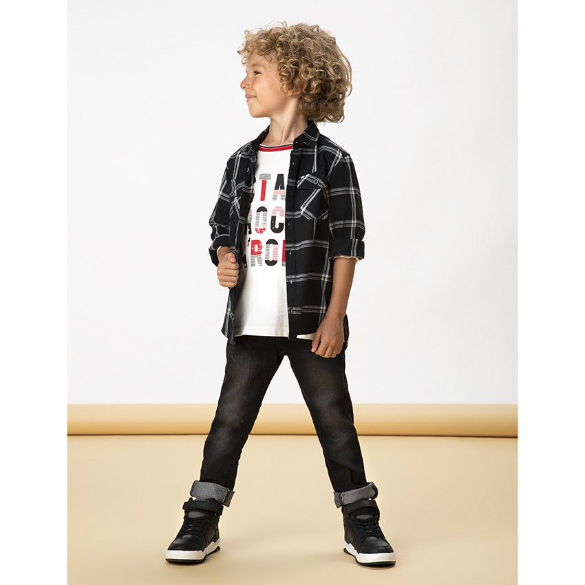 Jean slim effet used - Noir