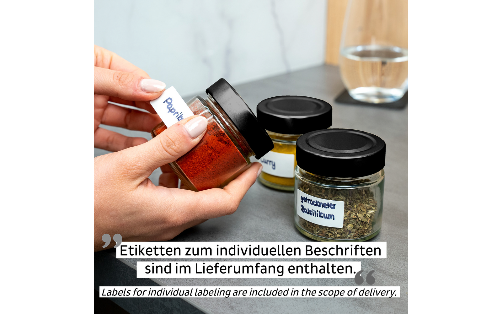 Silwy Feinkost-Magnetgläser BLACK & CLASSY 125 ml