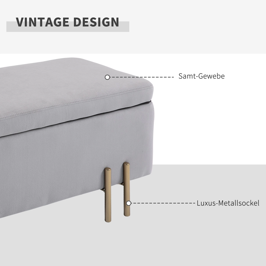 HOMCOM Sitzbank im elegantem Design hellgrau