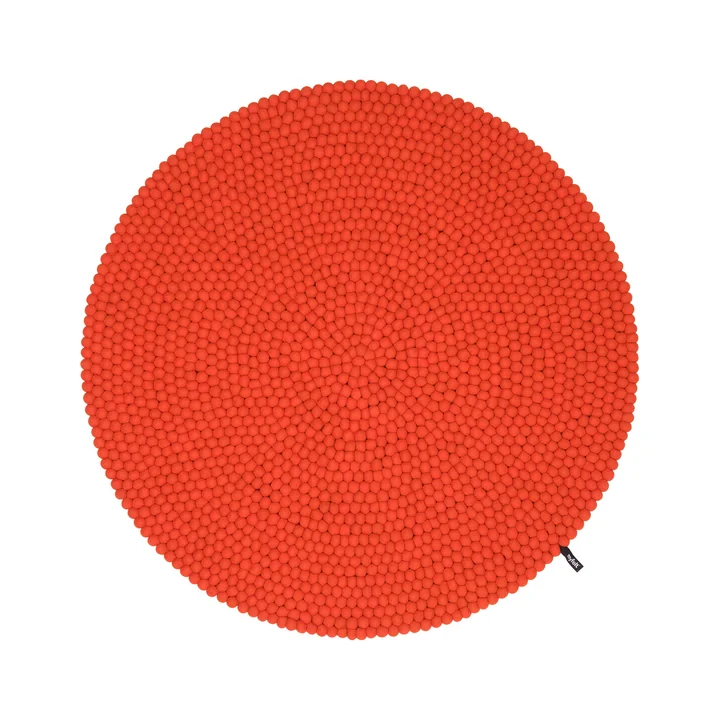 myfelt - Mats Filzkugelteppich, Ø 90 cm, rot