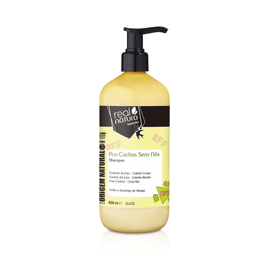 REAL NATURA Pro Cachos sem nós Champô - 500ml