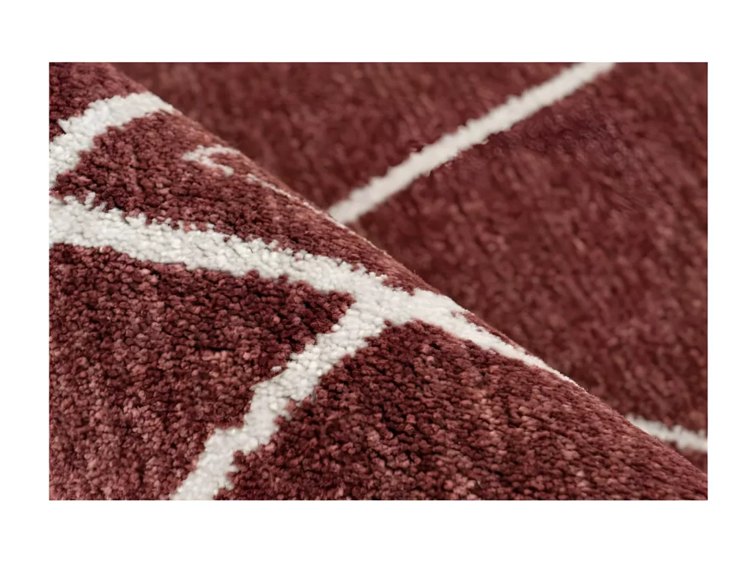 Tapis 170x120cm, design A205R coloris terracotta - Confort et élégance pour votre intérieur