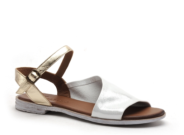 Lune et l autre nu pieds plats femme sandra argent