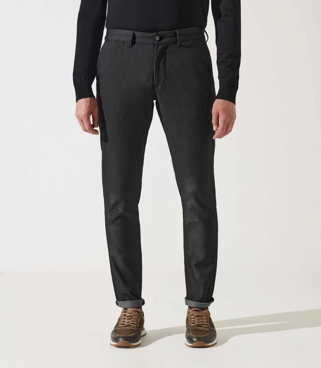 Pantalon chino armuré noir VERREBI