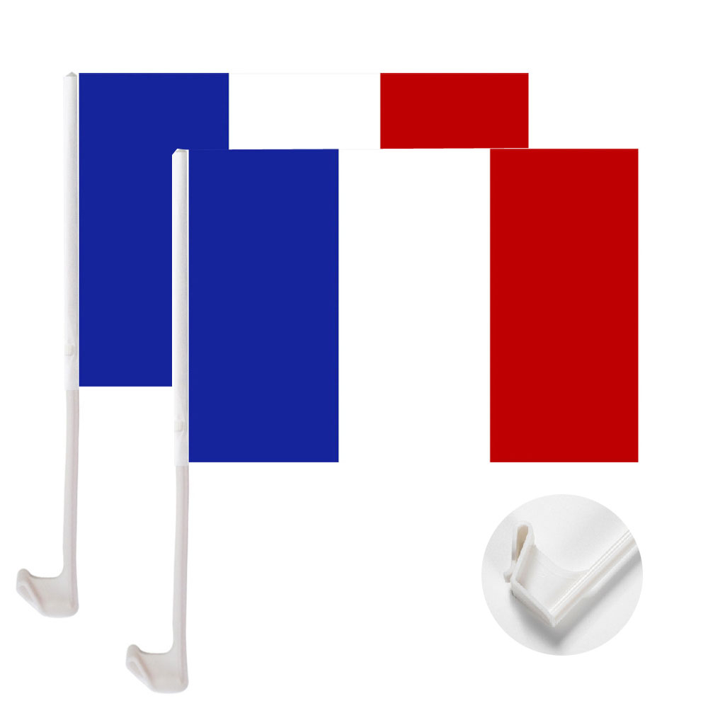 (2er Set) 30x45cm Auto Flagge Länderflaggen Autofahne - Frankreich
