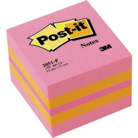 Post-it® Haftnotiz Mini Würfel, 70 g/qm, 51 x 51 mm, pink, 400 Blatt