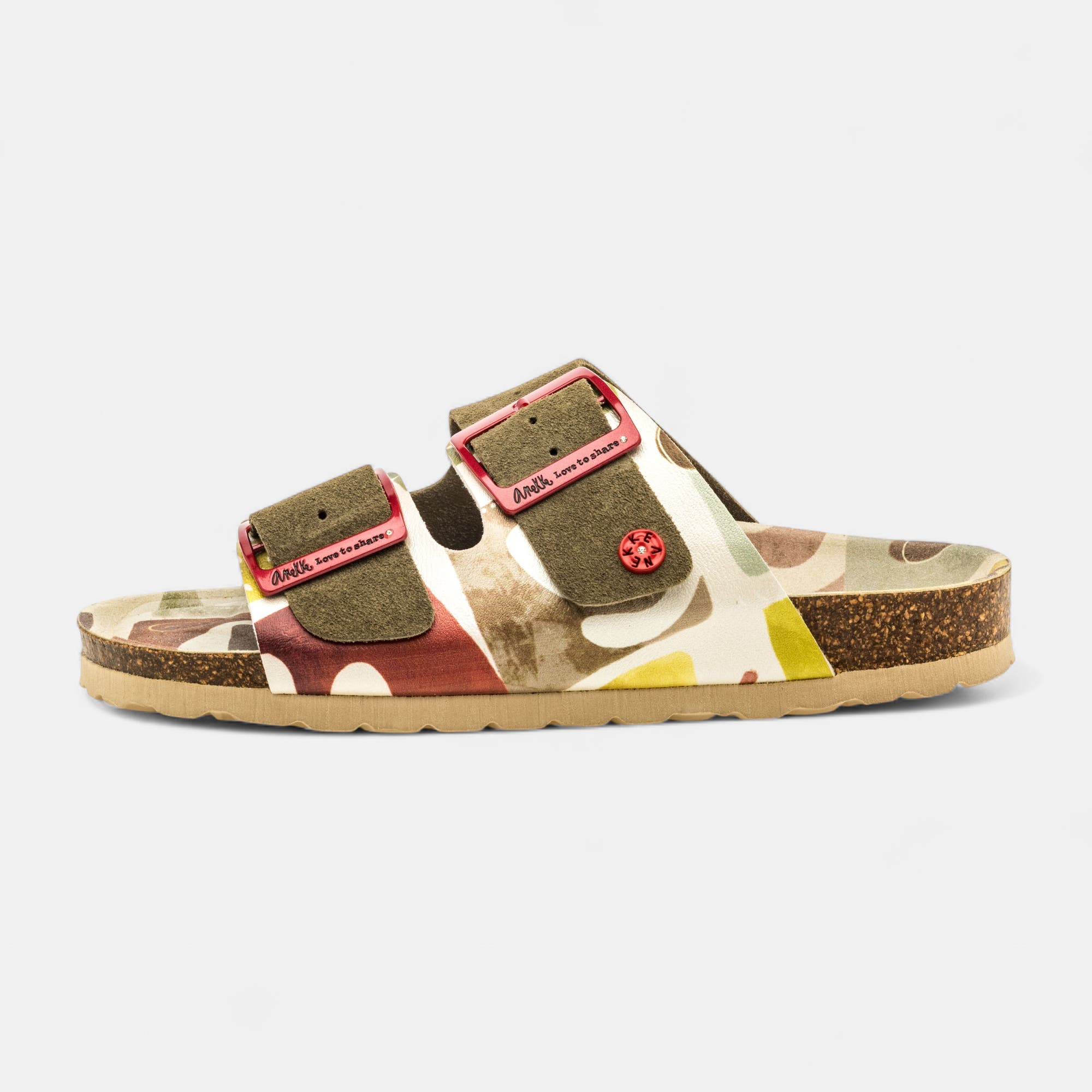 Mules semelle liège Femme kaki