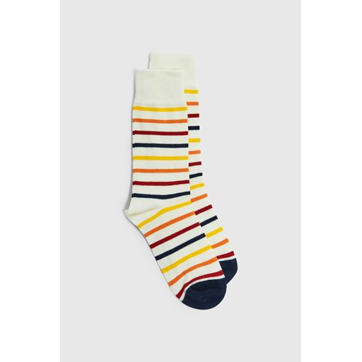 Wood Wood Finley Stripe Strømper, Off White, 43-45