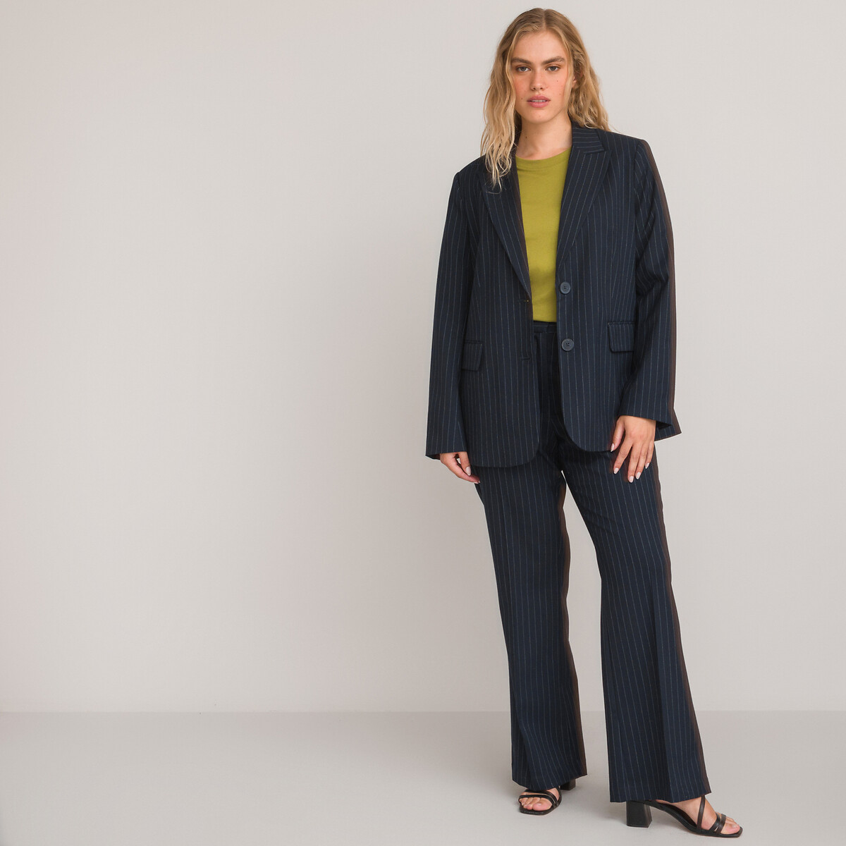 COLEÇÃO LA REDOUTE<br>Blazer de corte reto, listras de tênis