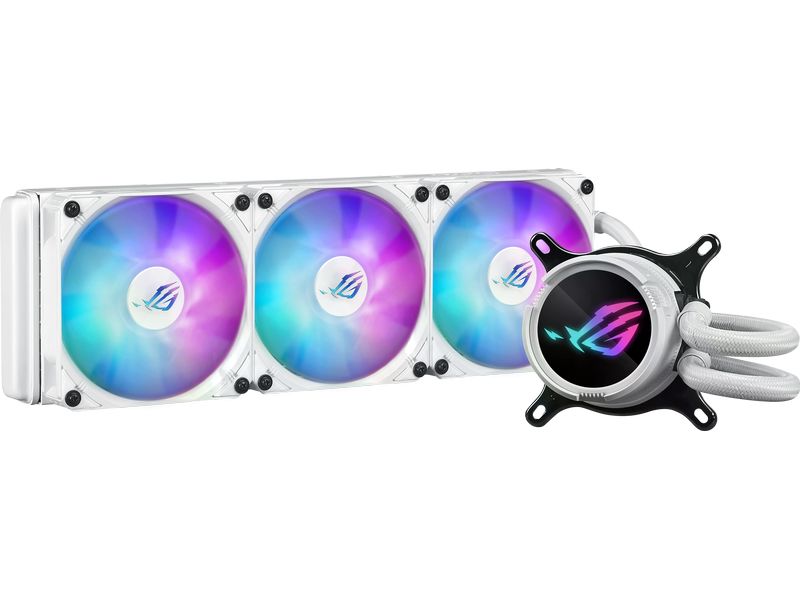ASUS ROG Wasserkühlung ROG Strix LC III 360 ARGB White Edit All-in-One Wasserkühlung mit 3x 120-mm Lüfter mit RGB-Beleuchtung
