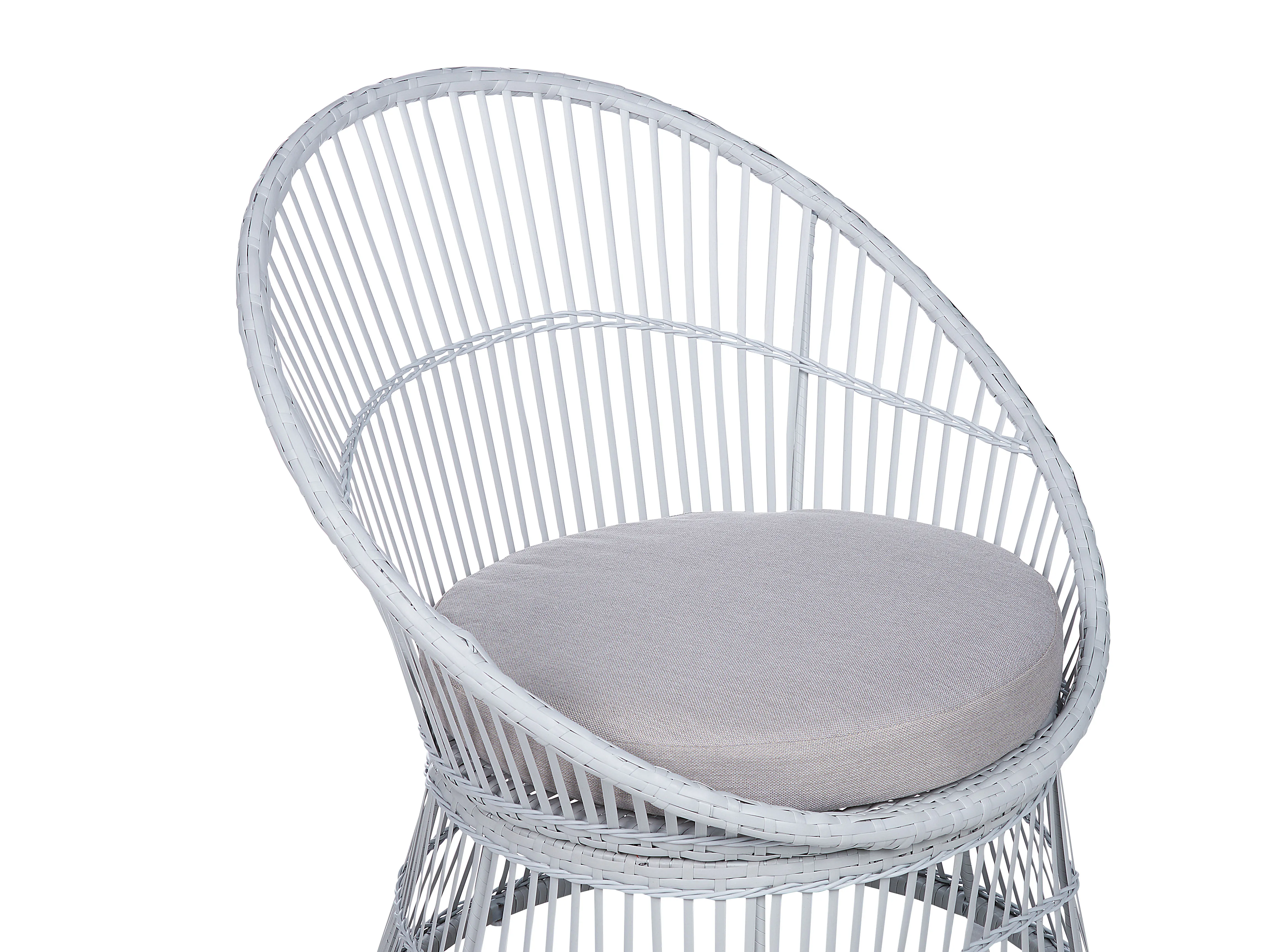 Bistroset met kussens MESYNA PE rotan Wit