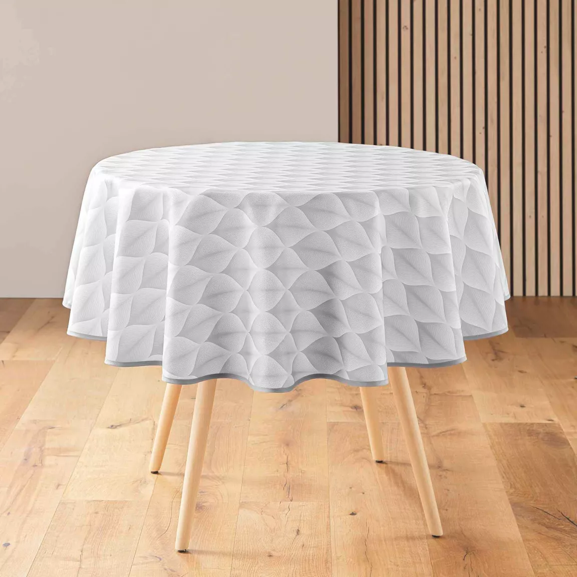 Nappe ronde anti tache (180 cm) Kalini Grise