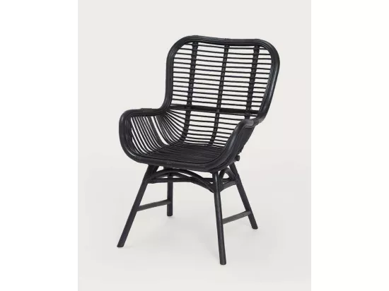 Sapporo - Chaise en rotin noir