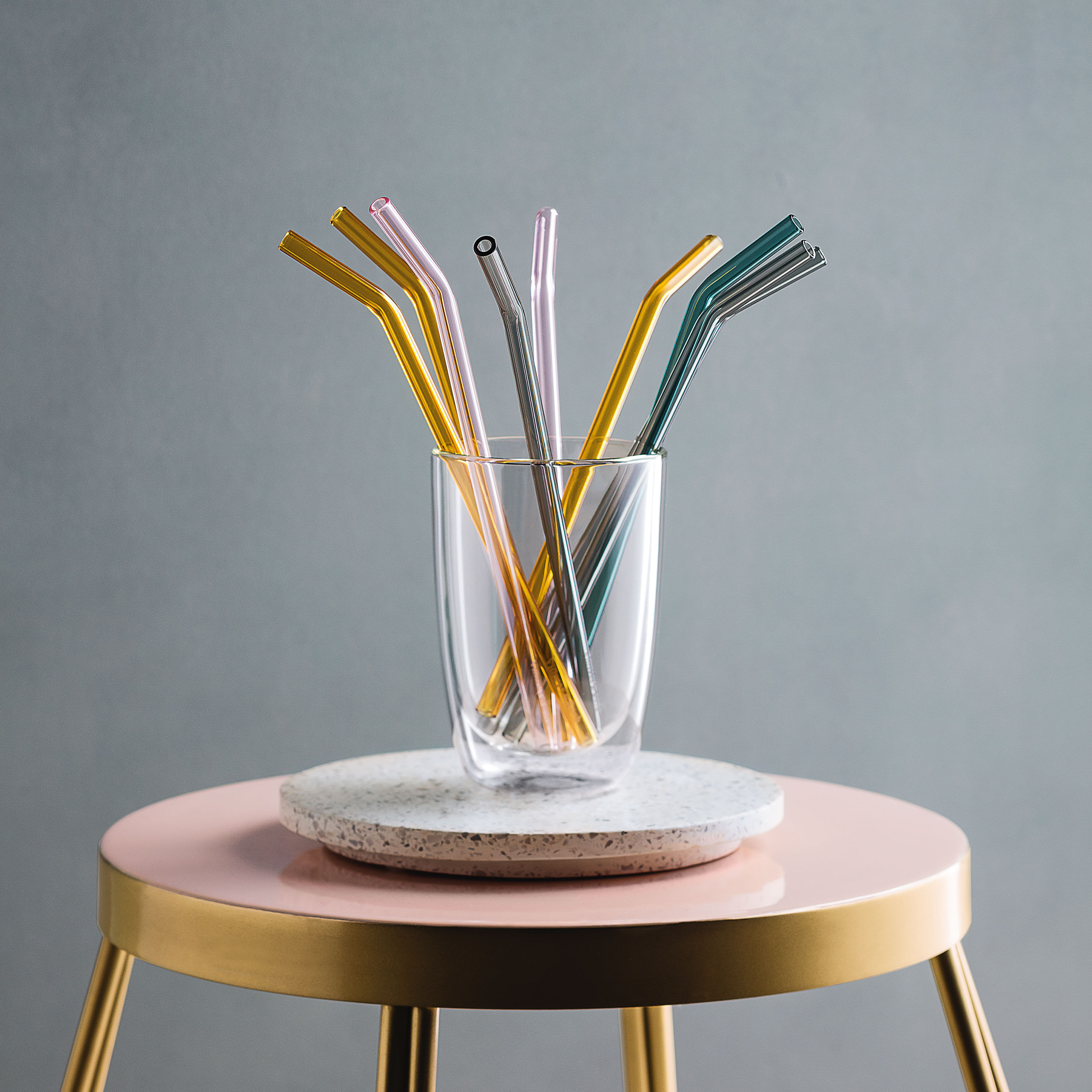 Artesano Glass straw Multi-colored, borosilicate glass