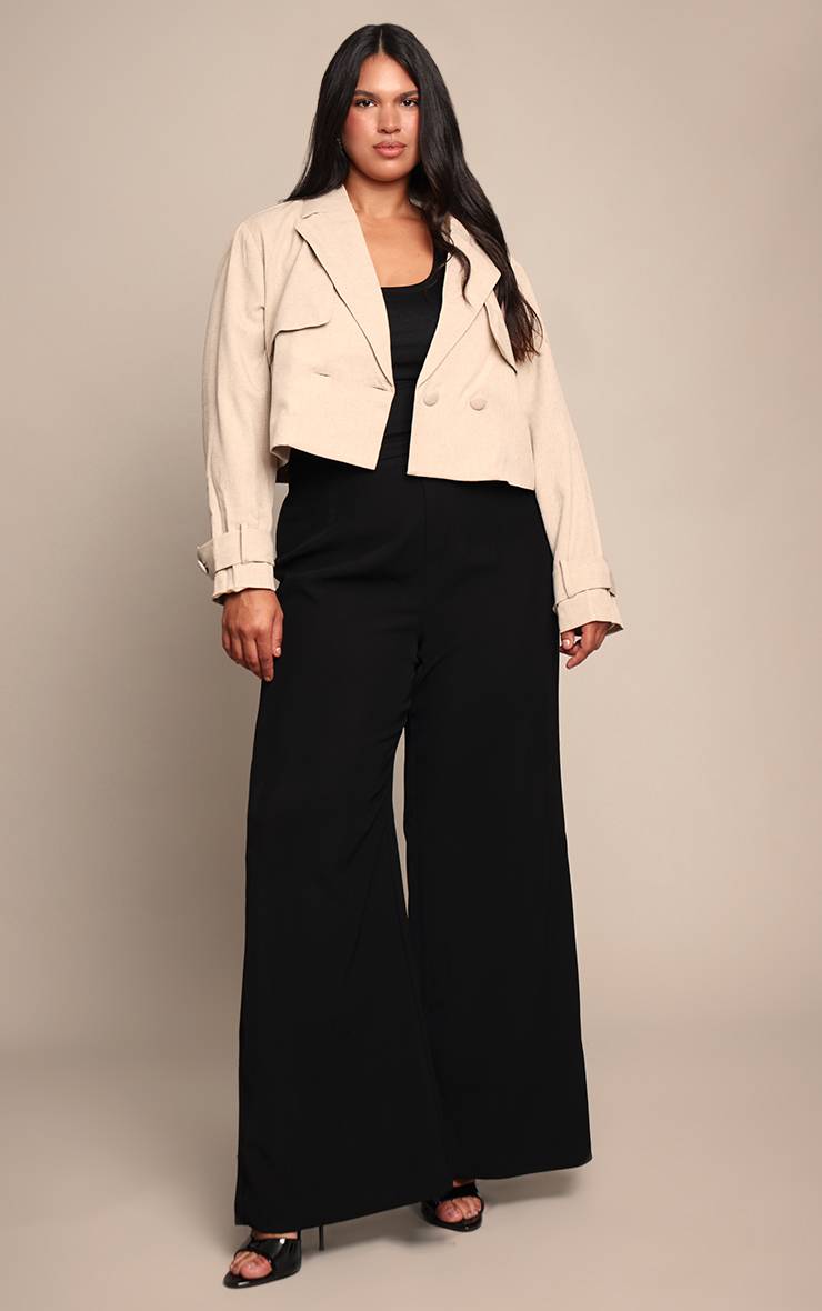 Gris Pierre Trench Court Grande Taille