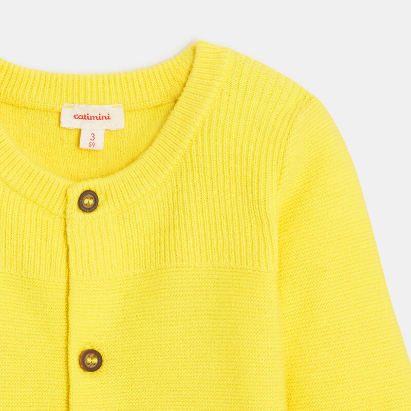 Cardigan bébé en tricot jaune Catimini Jaune