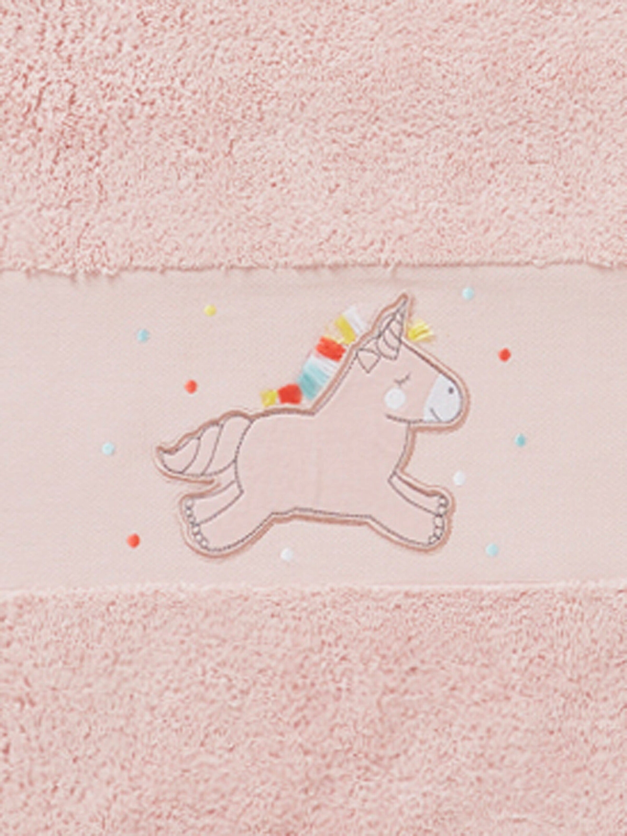 Vertbaudet Kinder Handtuch EINHORN zartrosa