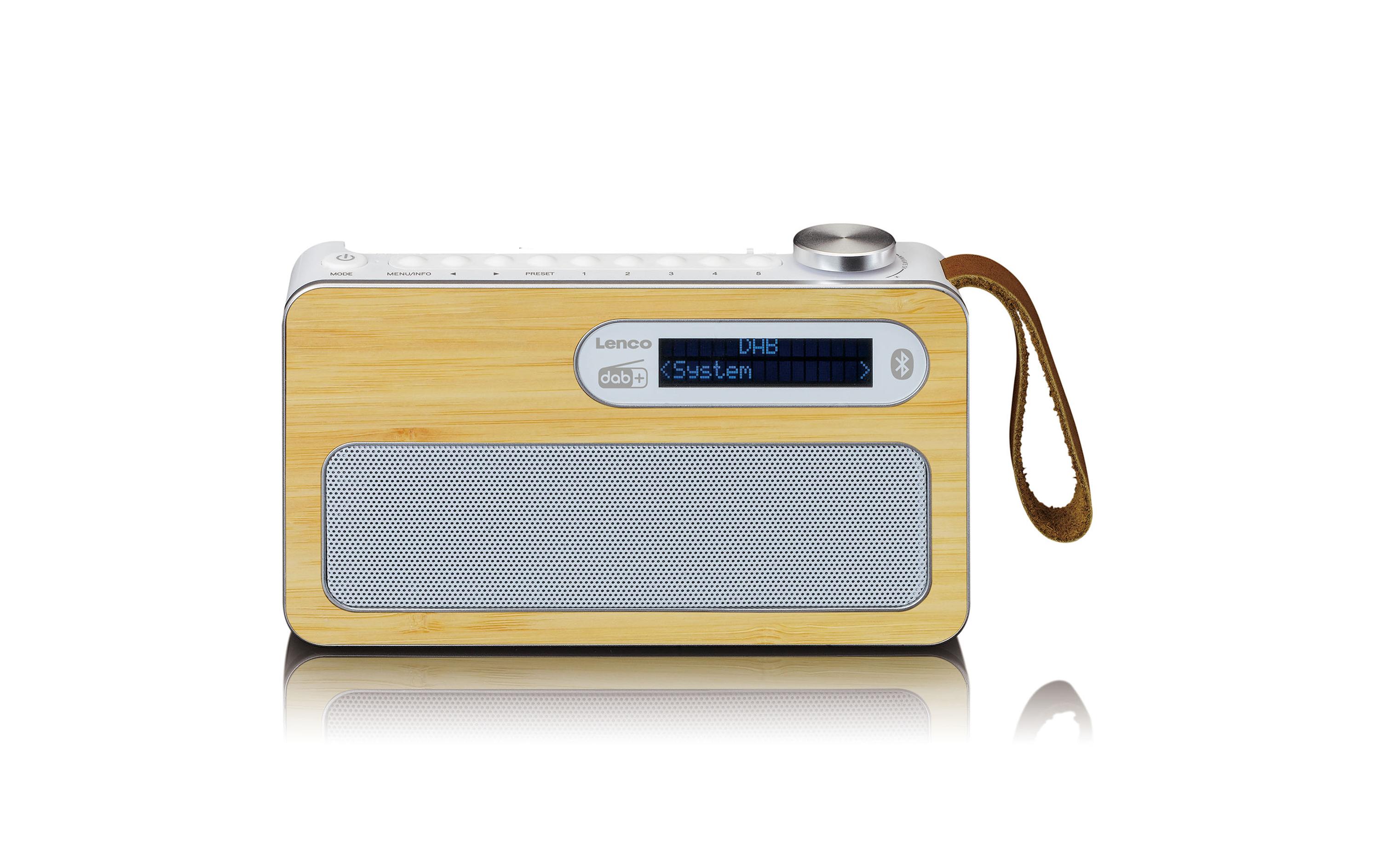 DAB+ Radio PDR-040 Bambus/WeissPortabler DAB+ / FM-Radio mit Akkubetrieb und Bluetooth