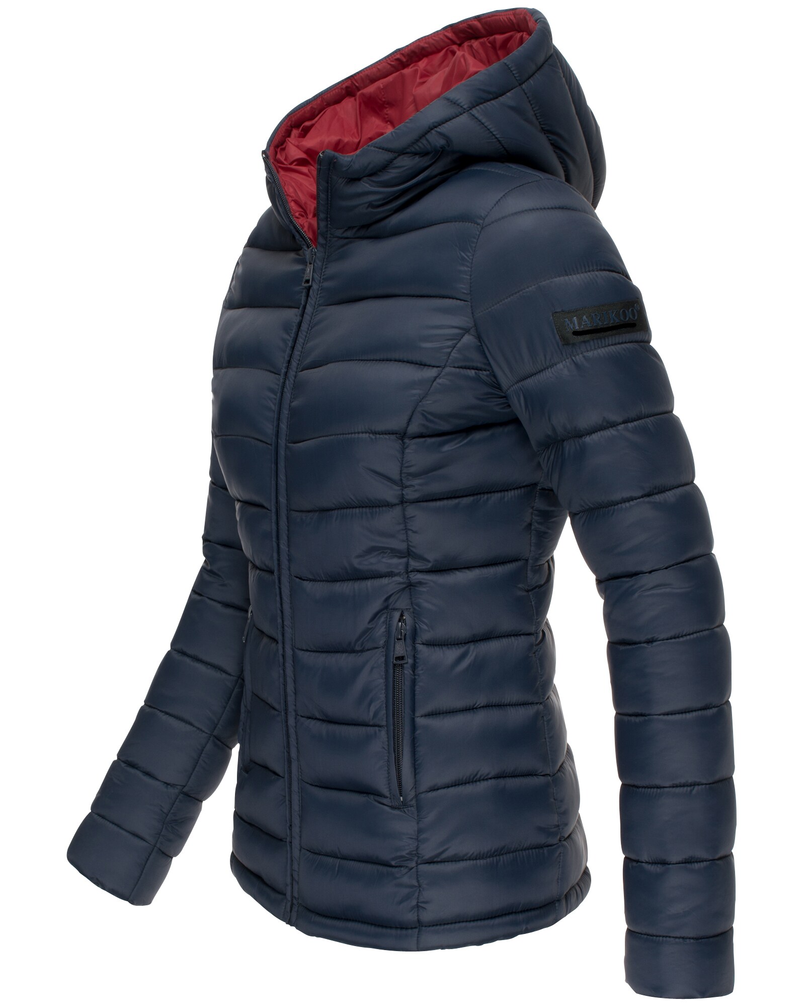 MARIKOO Damen modische Steppjacke Übergangsjacke mit großer Kapuze Lucy