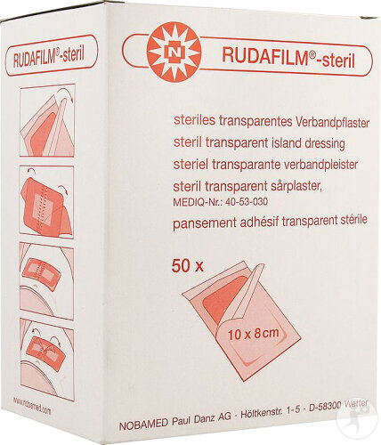 Noba Rudafilm Pansement Adhésif Stérile Transparent 10x8cm 50 Pièces (9280322)
