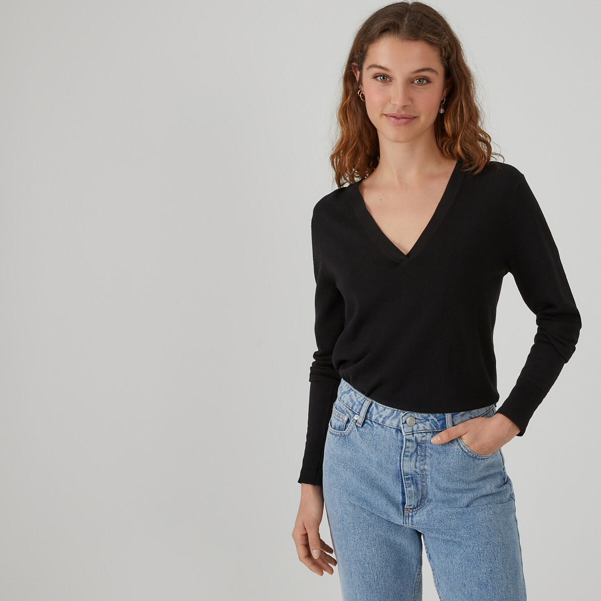 COLEÇÕES LA REDOUTE<br>Trui básico, V-hals