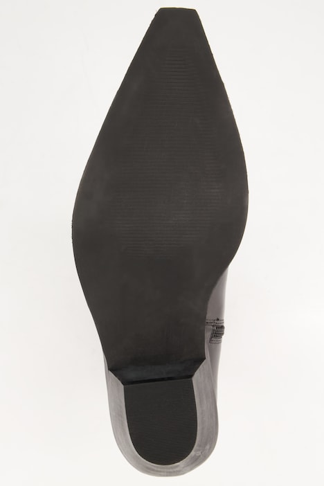 Cowboy Leder-Stiefeletten, Silber, Zipper, Weite H