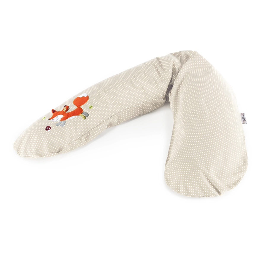 THERALINE Bezug für Original Stillkissen - Punkte beige Applikation Fuchs
