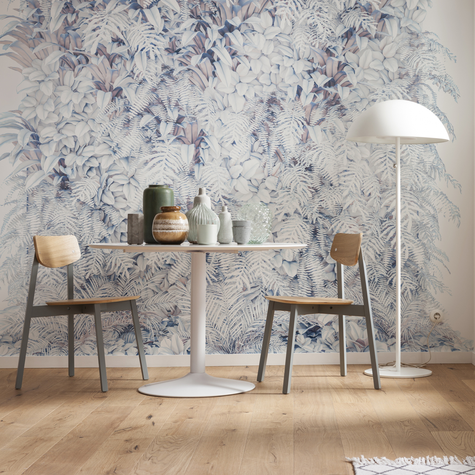 Papier-Fototapete VERTICAL GARDEN - weiß - 368x254 cm