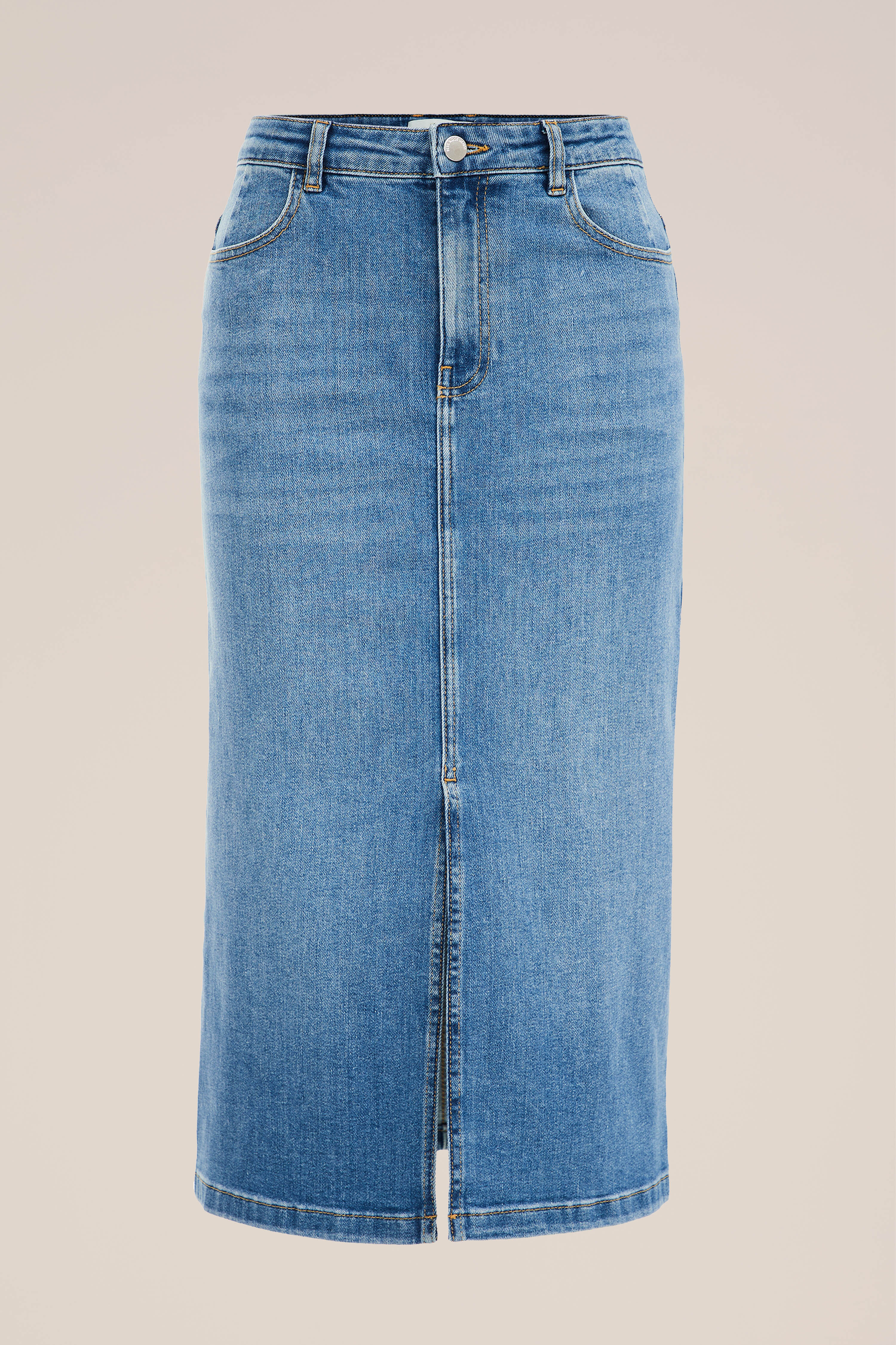 high rise denim rok Blue Ridge Blauw