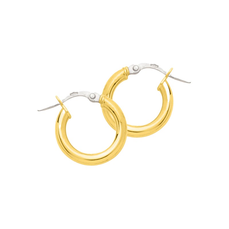 Créoles lisses Femme - Or 18 Carats - Diamètre 10mm