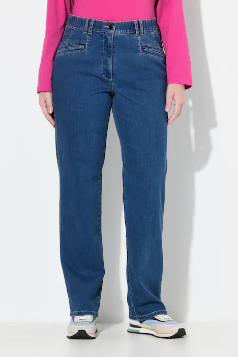 Jeans Mony, konisches Bein, Reißverschlusstaschen, blue denim