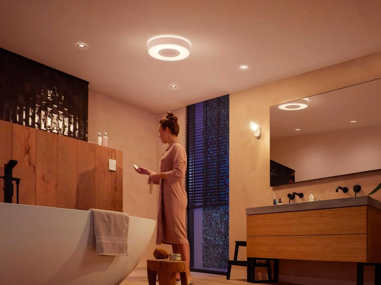 Philips Hue - Xamento Large - Bathroom Ceiling Lamp - White & Color Ambiance