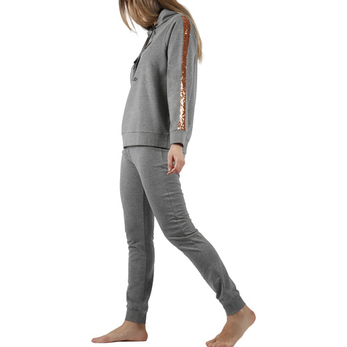 Admas - Pijama de interior pantalón top con capucha Minnie Sequins Gris
