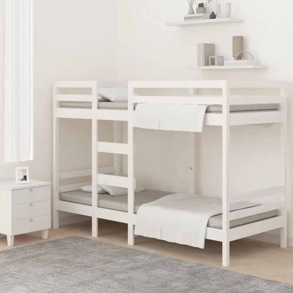 vidaXL - Stapelbed - Wit - Massief grenenhout - 75x190 cm