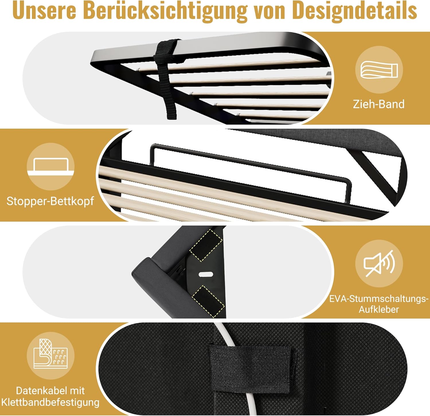 Polsterbett 180x200 Doppelbett, Stauraum-Kopfteil mit USB- und Typ-C-Anschlüssen, LED-Beleuchtung am Kopf- und Fußende des Bettes, mit Hydraulischem Stauraum, Leinen (Grau 1, Ohne Matratze, 180x200CM)