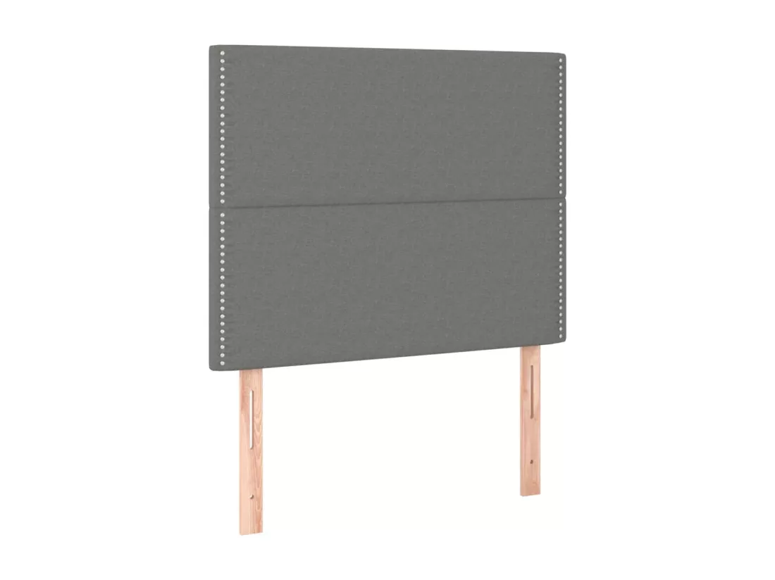 Sommier tapissier avec matelas et LED Gris foncé 90x190cm Tissu