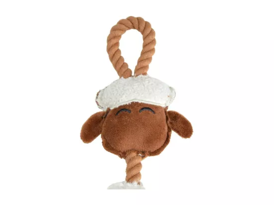 Jouet à corde en peluche mouton sonore pour chien 