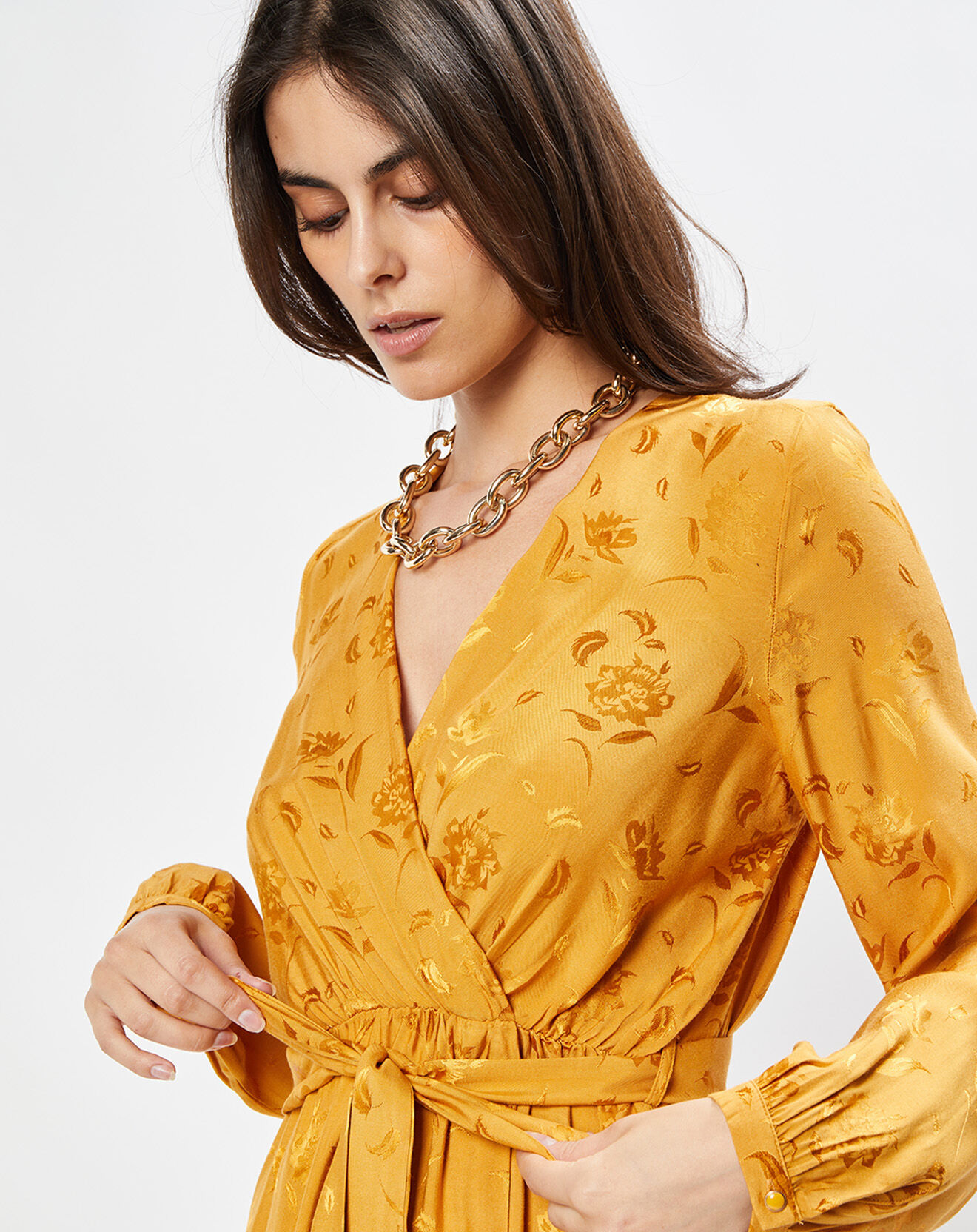 La Petite Etoile Robe Dana motifs ton sur ton orange