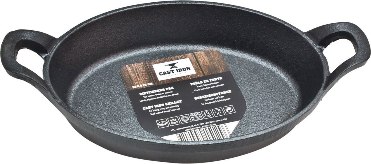 Cast Iron ovenschaal gietijzer zwart 21,5 x 15 x 4 cm