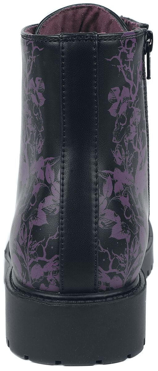 Boots with Floral Sklull Print | Black Premium by EMP Bottes