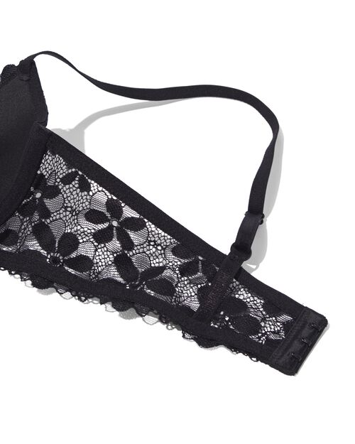 soutien-gorge push-up préformé en dentelle avec armatures noir
