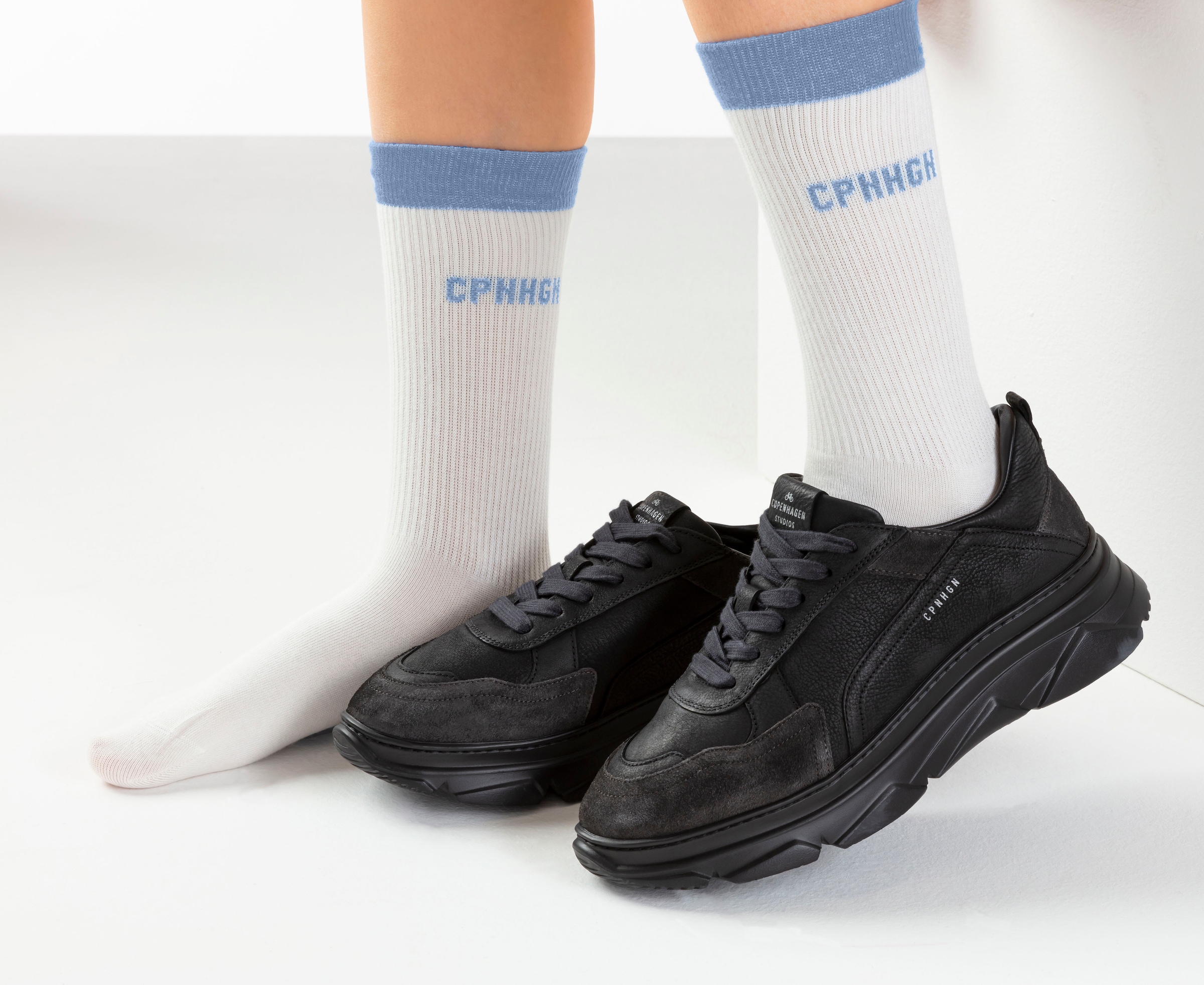 Copenhagen Studios Tennissocken Packung, 2 Paar tlg. mit kontrastfarbenem Bund