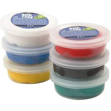 Creative Company Silk Clay Basicset, 6 Dosen je 14 g