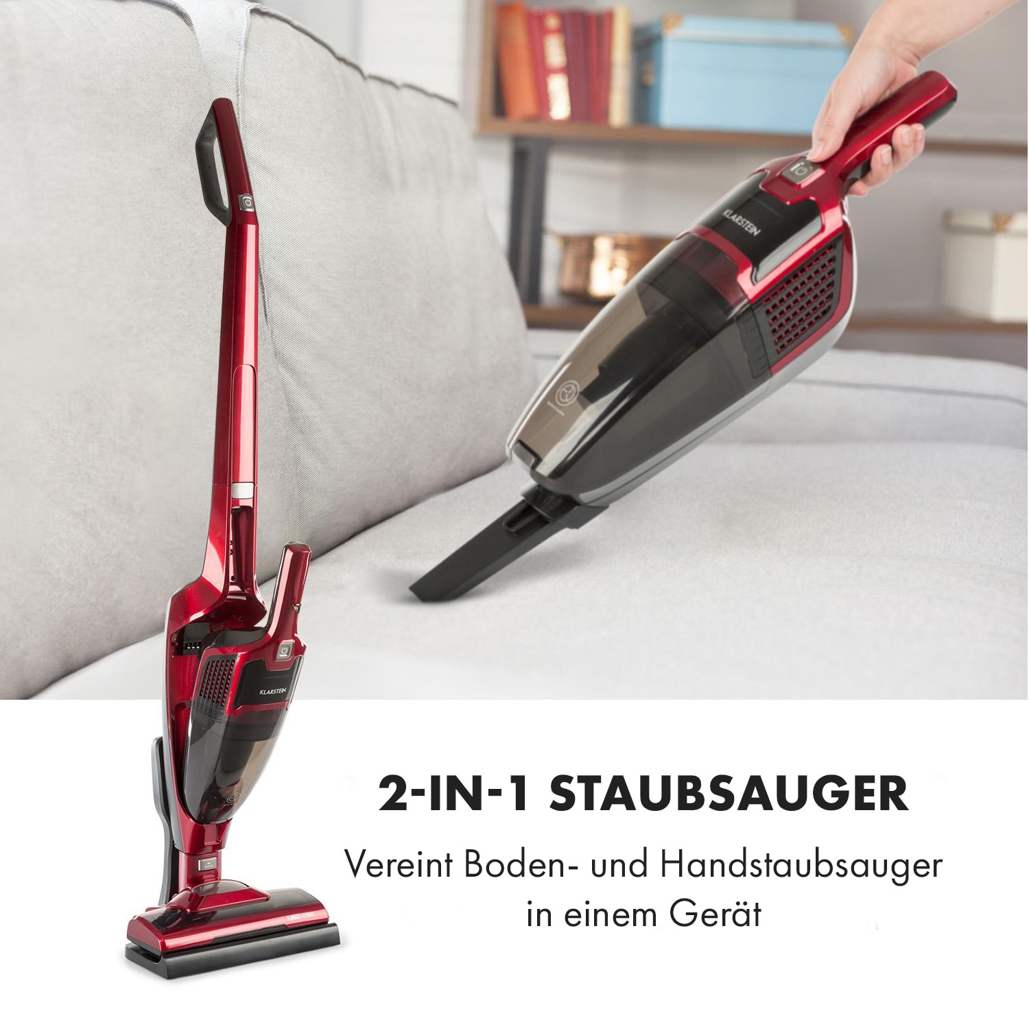 TurboHybrid Staubsauger Boden- und Handstaubsauger metallic-rot Metallic