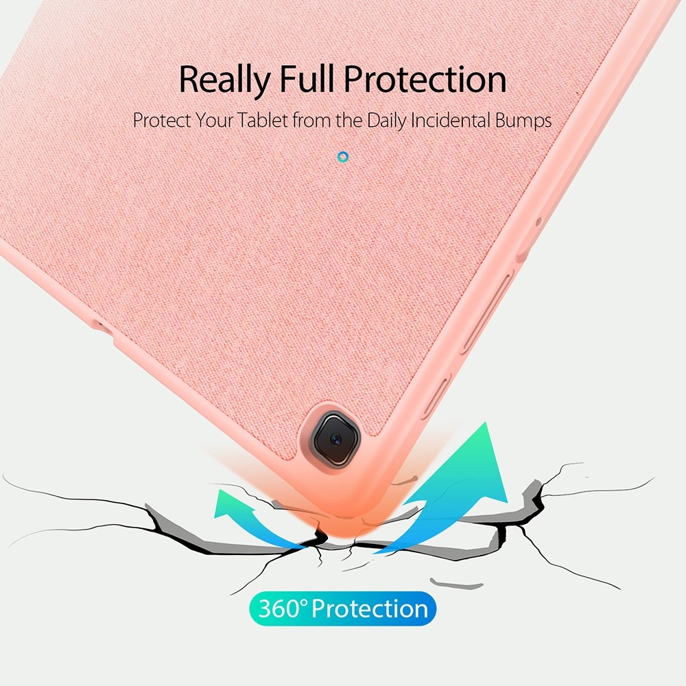 Samsung Galaxy Tab S6 Lite (2024/2022/2020) Tasche Smart Cover Hülle Stoff Design S-Pen Halterung - Rosa