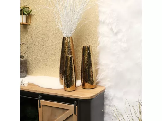 Vase en céramique doré 16.5 x 45 cm