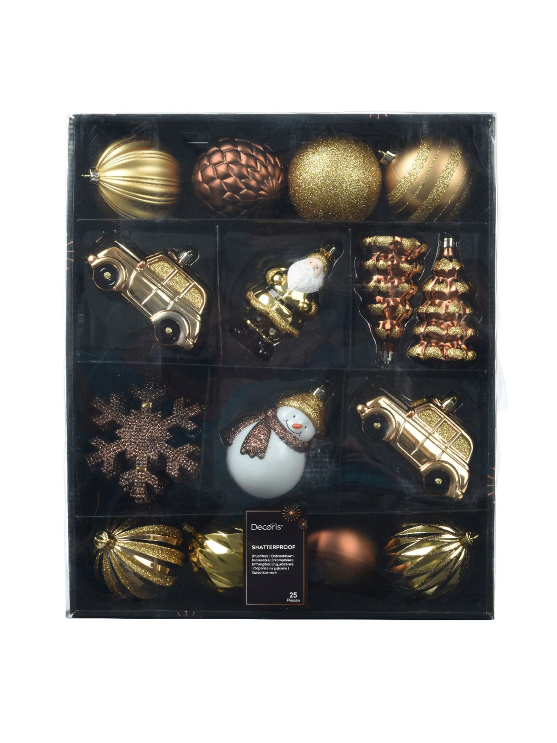 Decoris Decoris 25 Pieces onbreekbare Kerstmis ballen