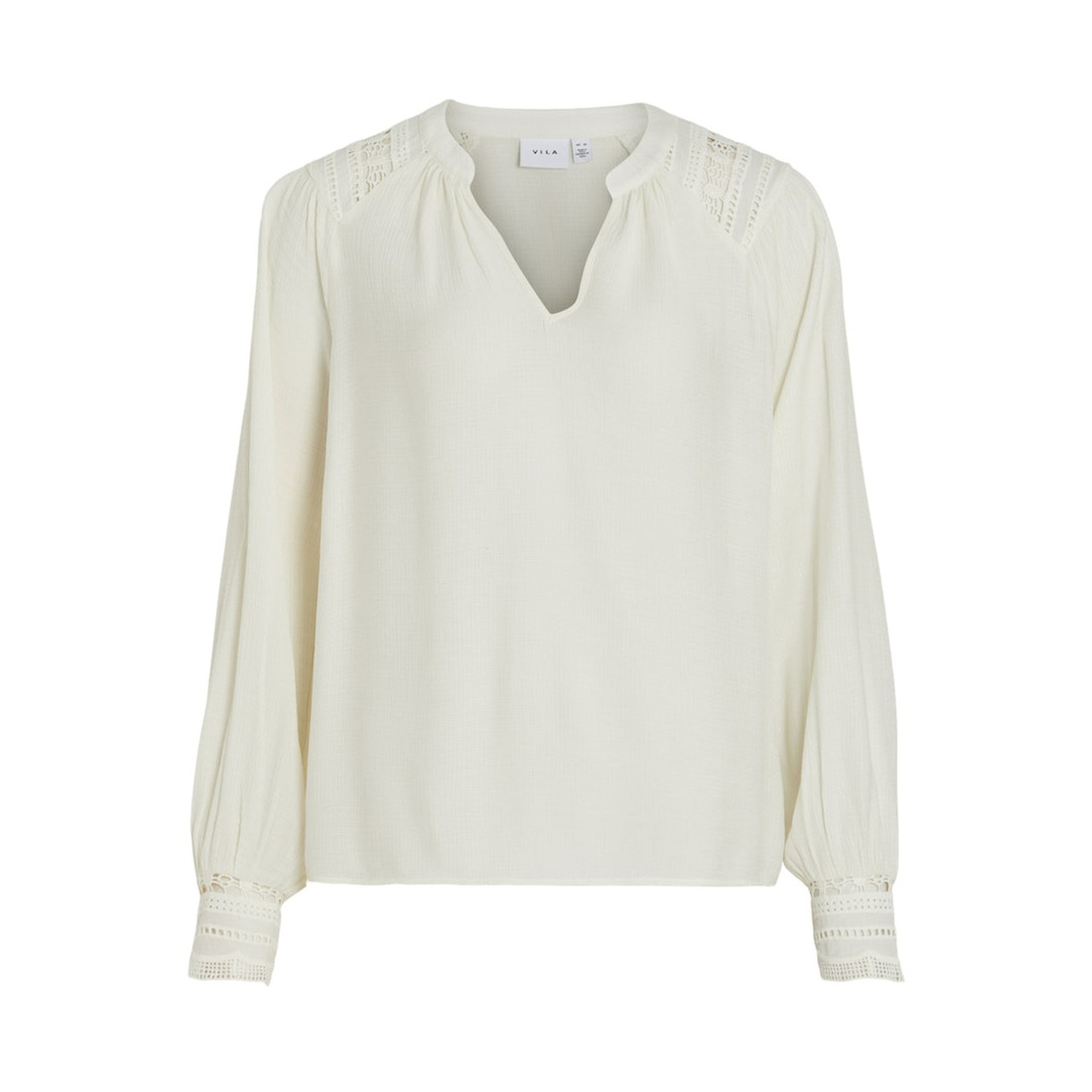 Vila VITLASTA V-NECK L/S LACE TOP