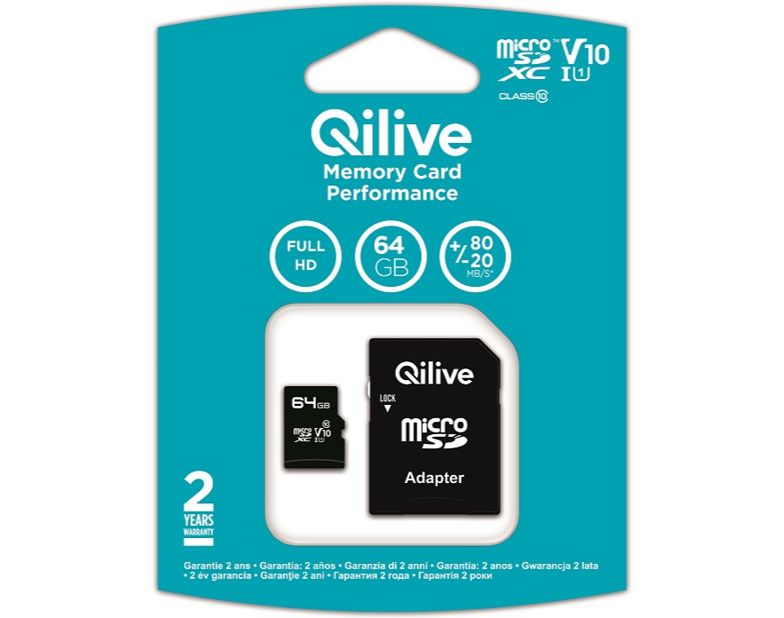 CARTÃO MEMÓRIA QILIVE 64GB EKMSDM64GXC10QL2